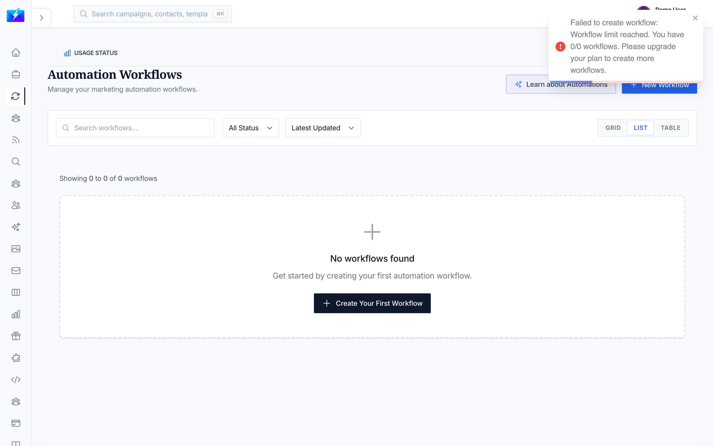A lead-nurture workflow with email steps, delays, and conditions