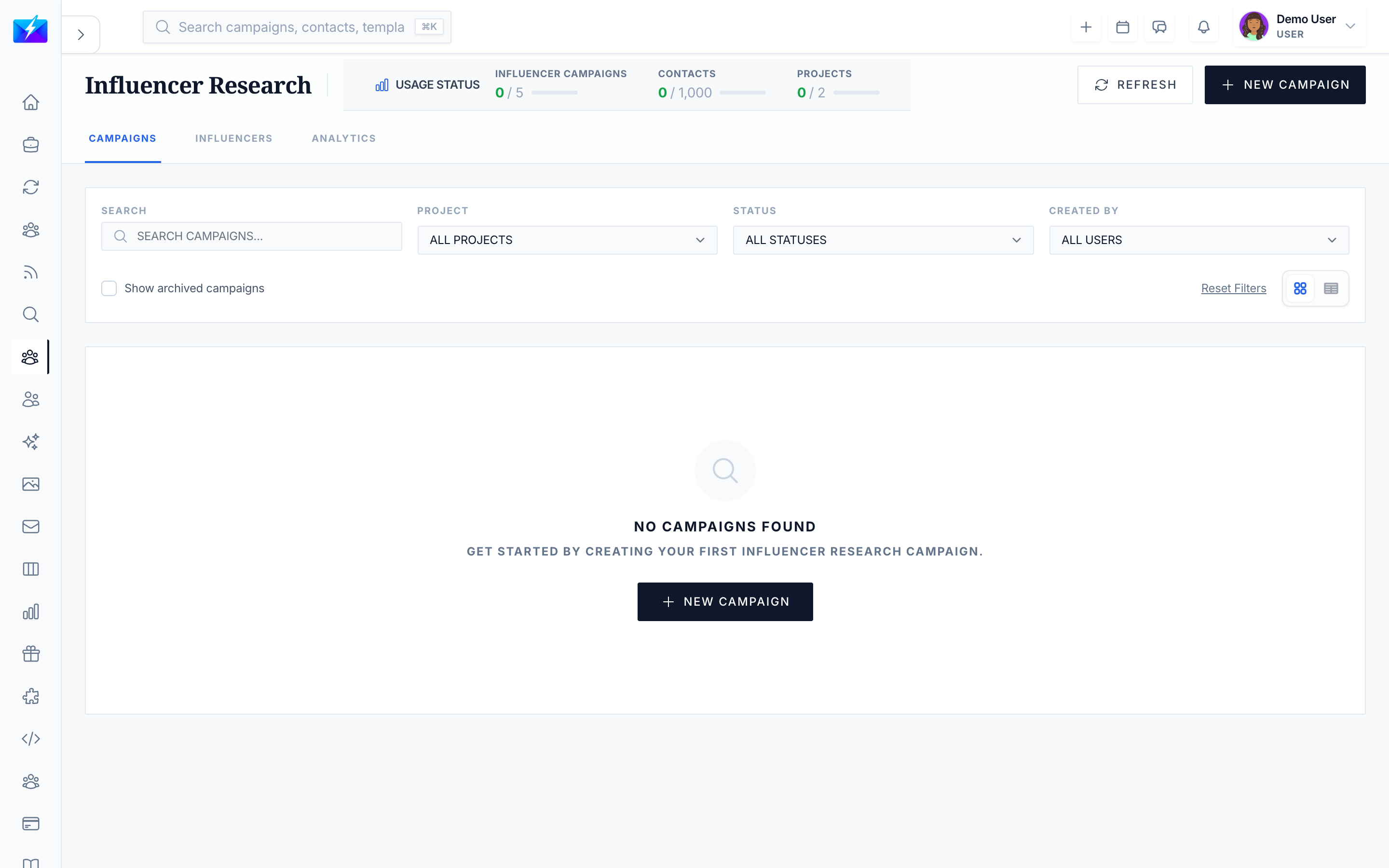 Finding micro-influencers by niche, audience size, and engagement in OutreachBox
